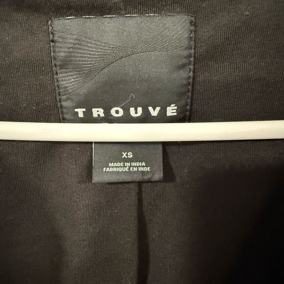 Trouve Black Drape Front Leather Moto Jacket XS EUC Lightweight - Picture 4 of 5